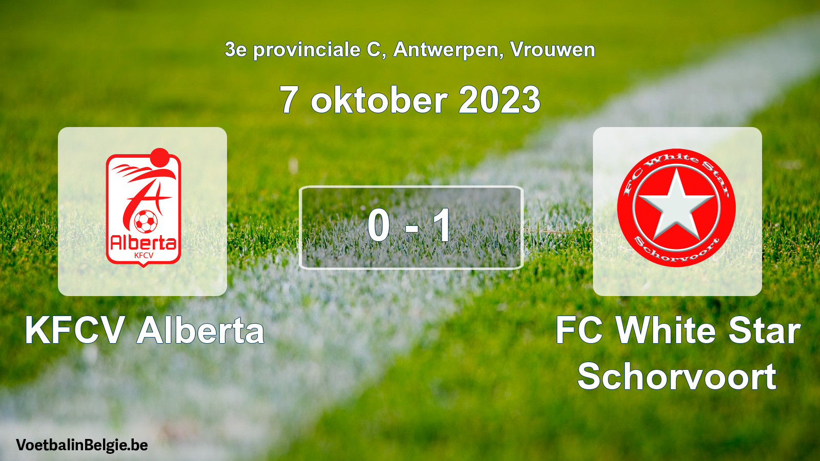 Gespeelde wedstrijd vrouwenvoetbal: KFCV Alberta - FC White Star Schorvoort 0 - 1 (7 oktober 2023)