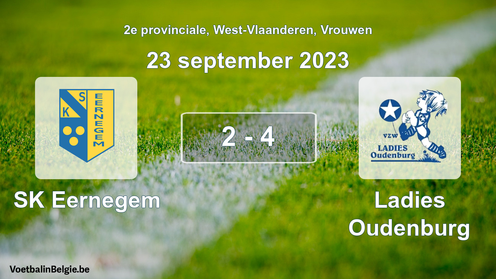 Gespeelde wedstrijd vrouwenvoetbal: SK Eernegem - Ladies Oudenburg 2 - 4 (23 september 2023)