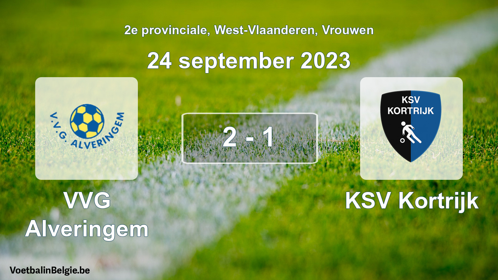 Gespeelde wedstrijd vrouwenvoetbal: VVG Alveringem - KSV Kortrijk 2 - 1 (24 september 2023)