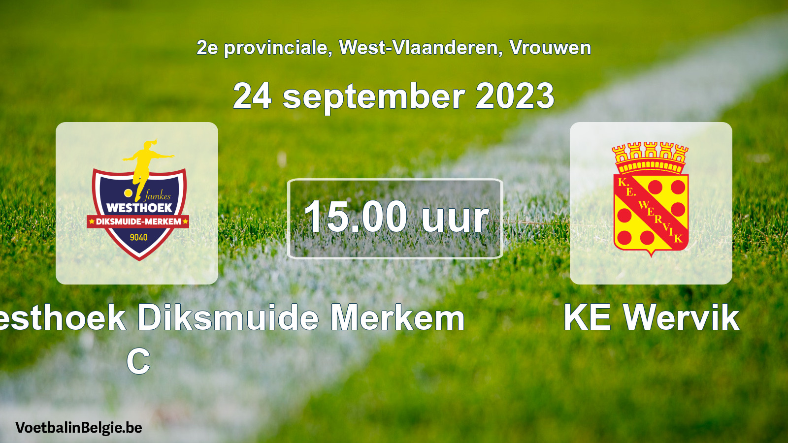 Scheduled match women football: Famkes Westhoek Diksmuide Merkem C - KE Wervik (24 September 2023)
