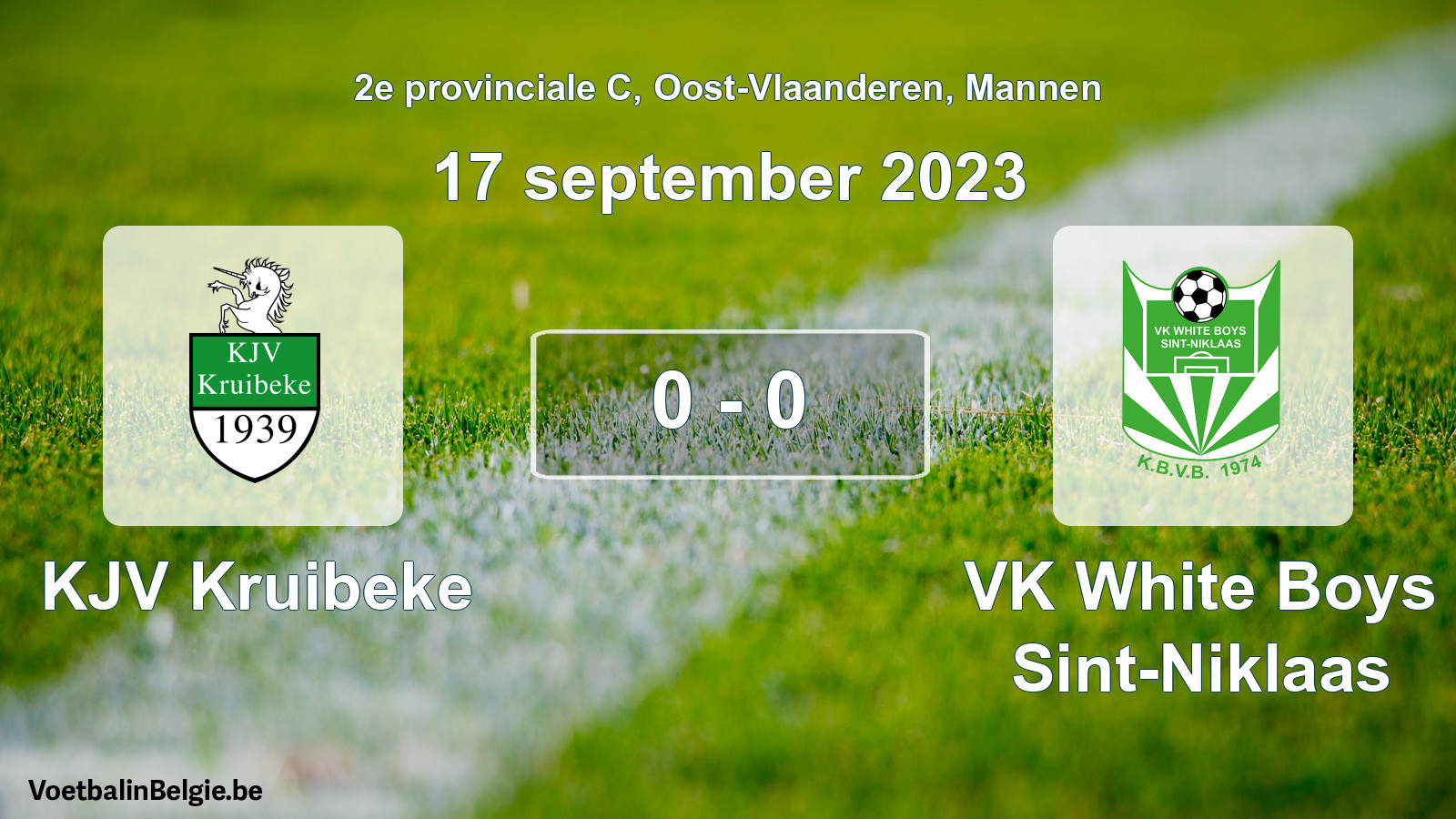 Gespeelde wedstrijd mannenvoetbal: KJV Kruibeke - VK White Boys Sint-Niklaas 0 - 0 (17 september 2023)