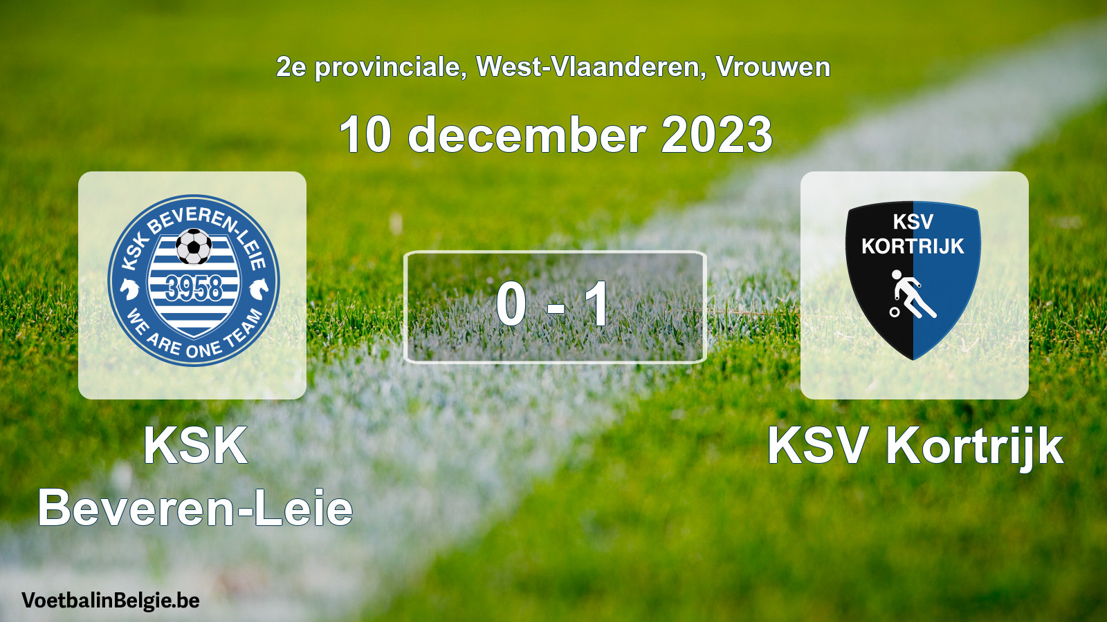 Gespeelde wedstrijd vrouwenvoetbal: KSK Beveren-Leie - KSV Kortrijk 0 - 1 (10 december 2023)