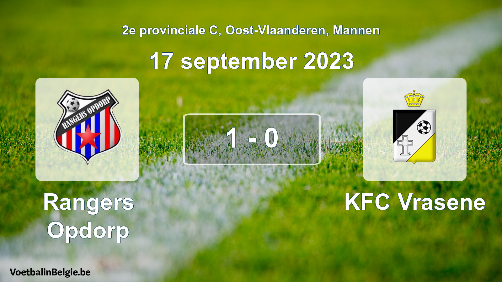 Gespeelde wedstrijd mannenvoetbal: Rangers Opdorp - KFC Vrasene 1 - 0 (17 september 2023)