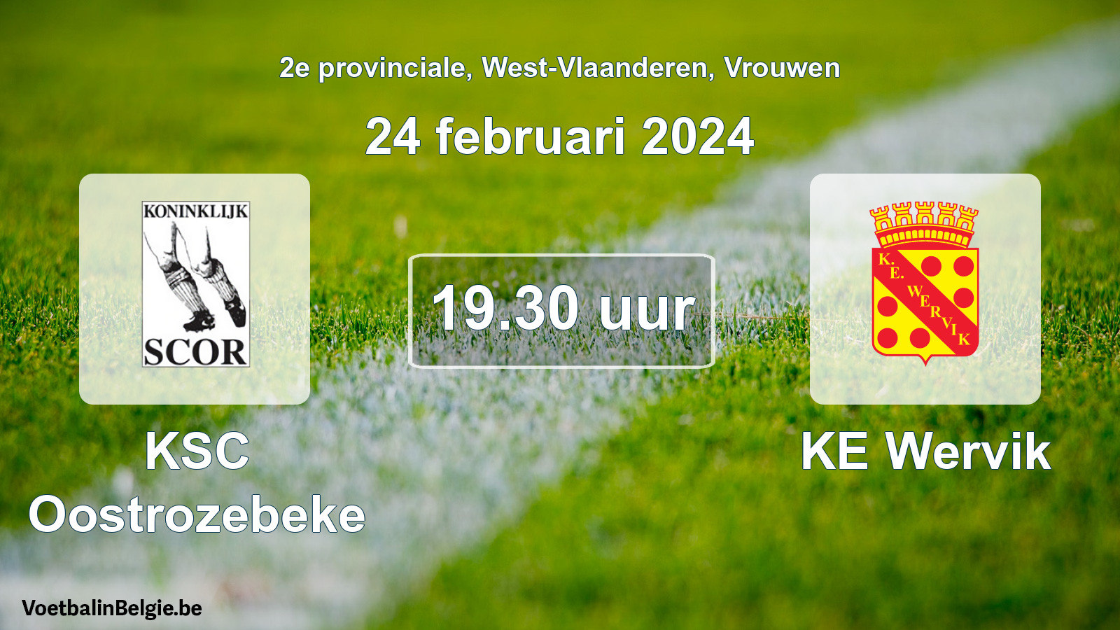 Scheduled match women football: KSC Oostrozebeke - KE Wervik (24 February 2024)