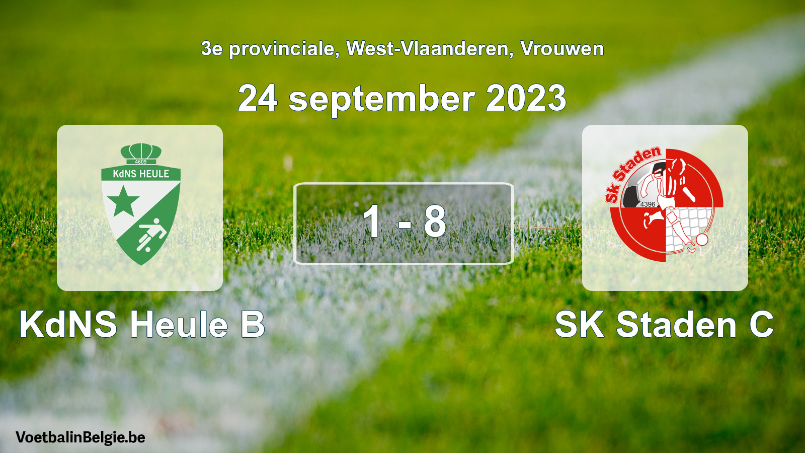 Match joué football femmes: KdNS Heule B - SK Staden C 1 - 8 (24 septembre 2023)