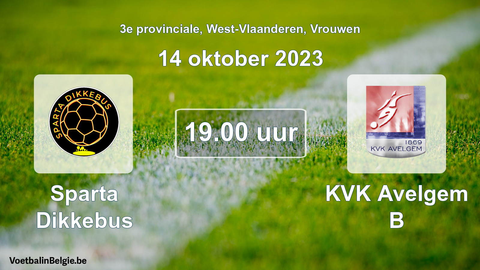 Scheduled match women football: Sparta Dikkebus - KVK Avelgem B (14 October 2023)
