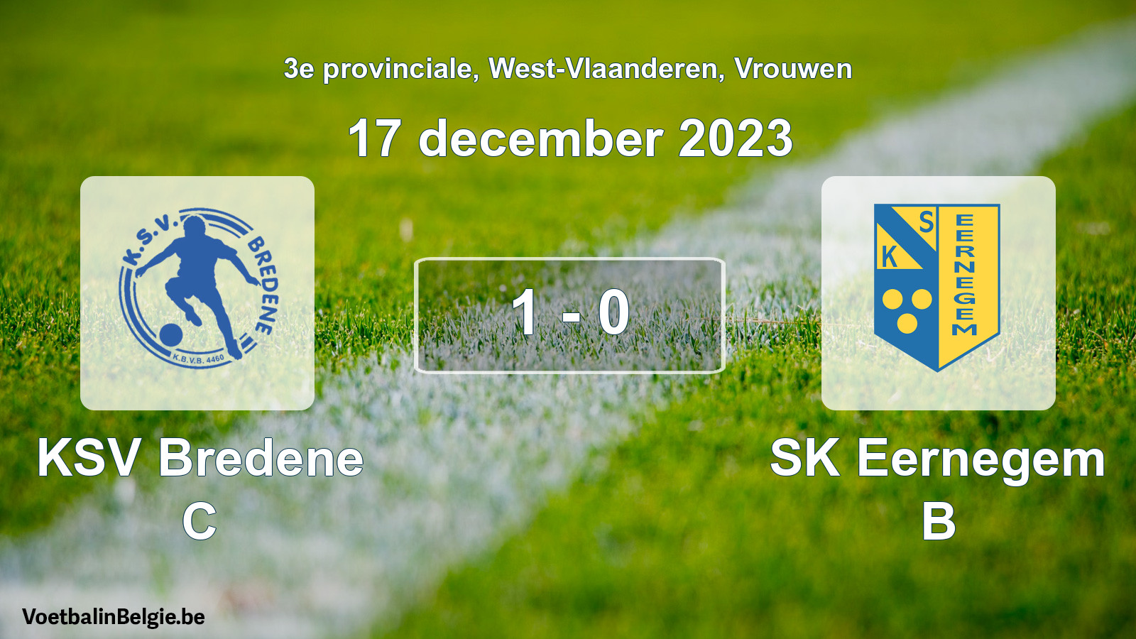 Played match women football: KSV Bredene C - SK Eernegem B 1 - 0 (17 December 2023)