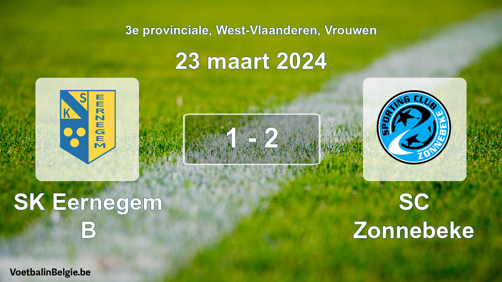Played match women football: SK Eernegem B - SC Zonnebeke 1 - 2 (23 March 2024)