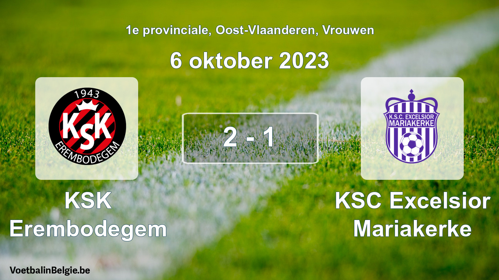 Gespeelde wedstrijd vrouwenvoetbal: KSK Erembodegem - KSC Excelsior Mariakerke 2 - 1 (6 oktober 2023)