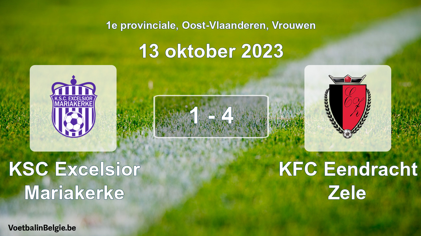 Gespeelde wedstrijd vrouwenvoetbal: KSC Excelsior Mariakerke - KFC Eendracht Zele 1 - 4 (13 oktober 2023)