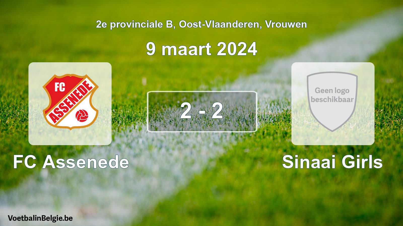 Gespeelde wedstrijd vrouwenvoetbal: FC Assenede - Sinaai Girls 2 - 2 (9 maart 2024)
