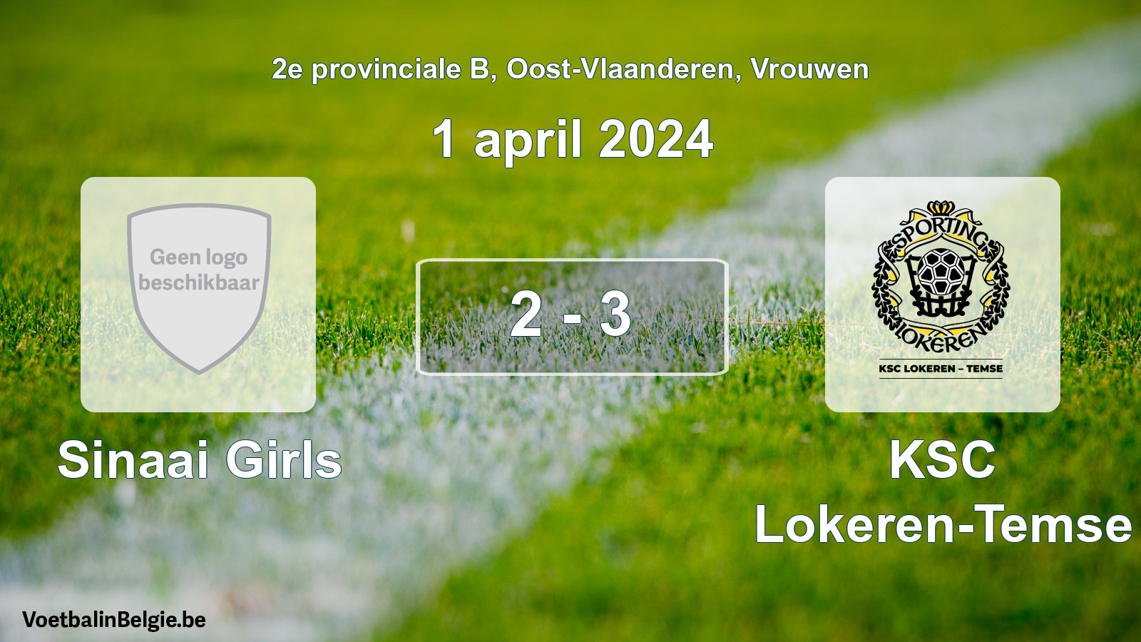 Gespeelde wedstrijd vrouwenvoetbal: Sinaai Girls - KSC Lokeren-Temse 2 - 3 (1 april 2024)
