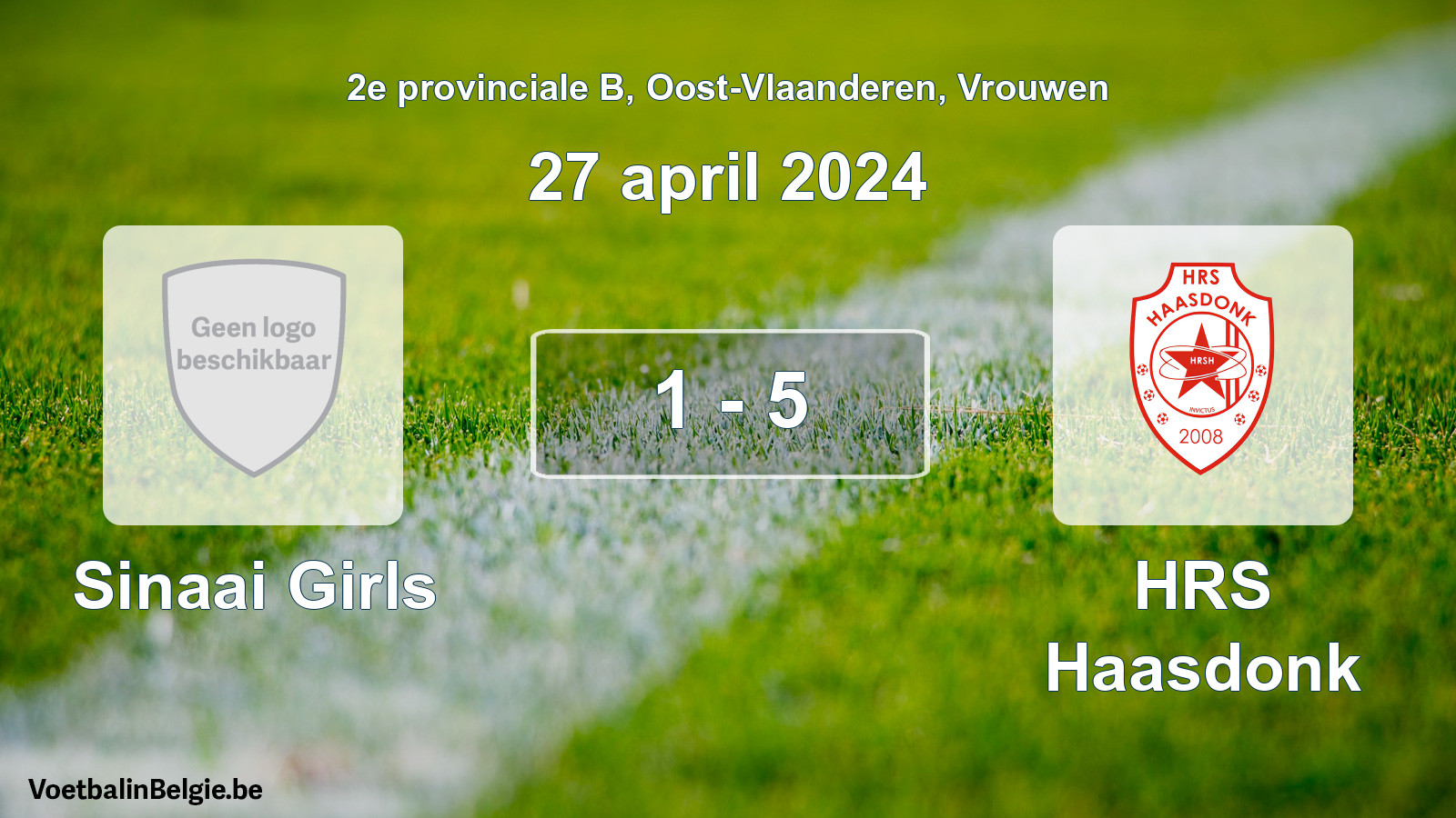 Gespeelde wedstrijd vrouwenvoetbal: Sinaai Girls - HRS Haasdonk 1 - 5 (27 april 2024)