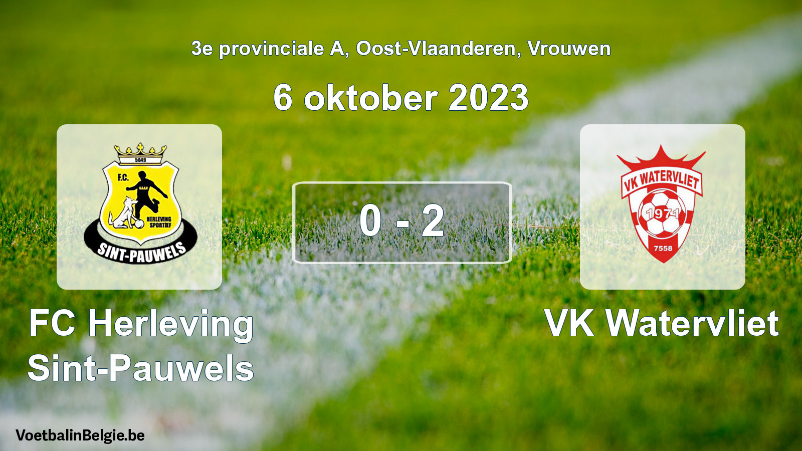 Gespeelde wedstrijd vrouwenvoetbal: FC Herleving Sint-Pauwels - VK Watervliet 0 - 2 (6 oktober 2023)