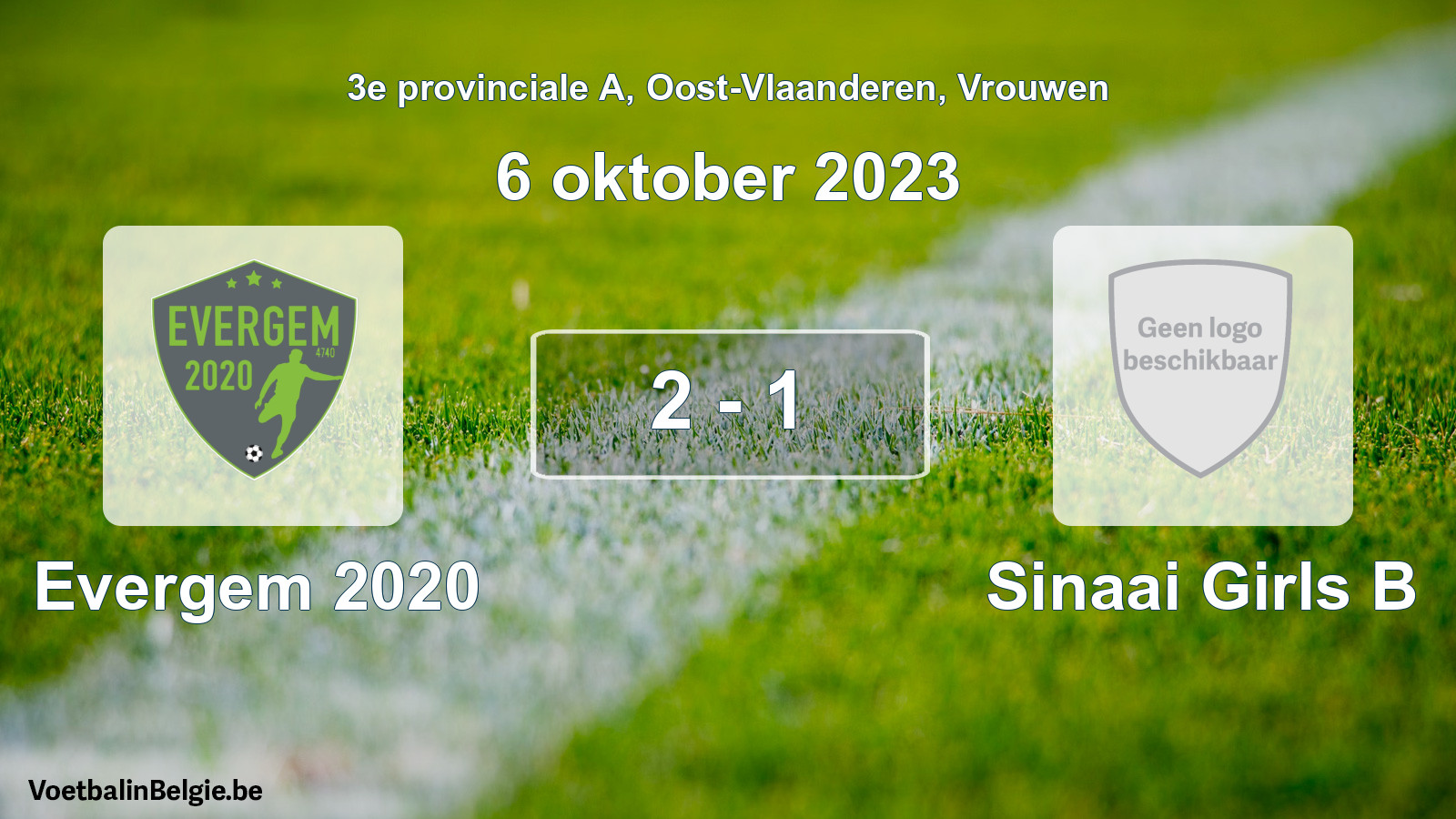 Gespeelde wedstrijd vrouwenvoetbal: Evergem 2020 - Sinaai Girls B 2 - 1 (6 oktober 2023)