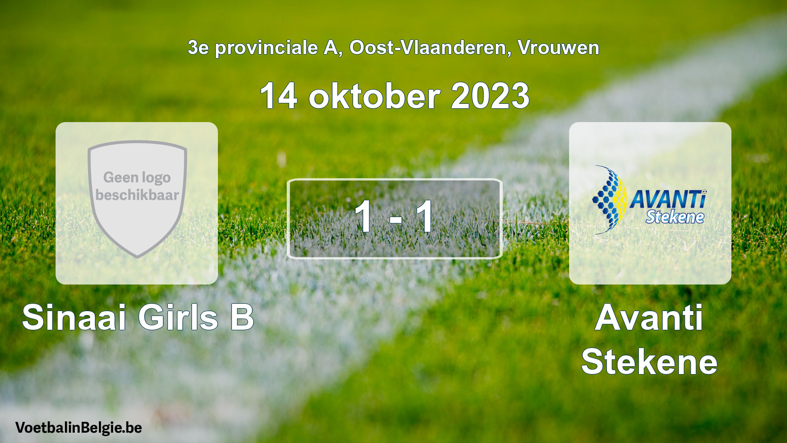Gespeelde wedstrijd vrouwenvoetbal: Sinaai Girls B - Avanti Stekene 1 - 1 (14 oktober 2023)