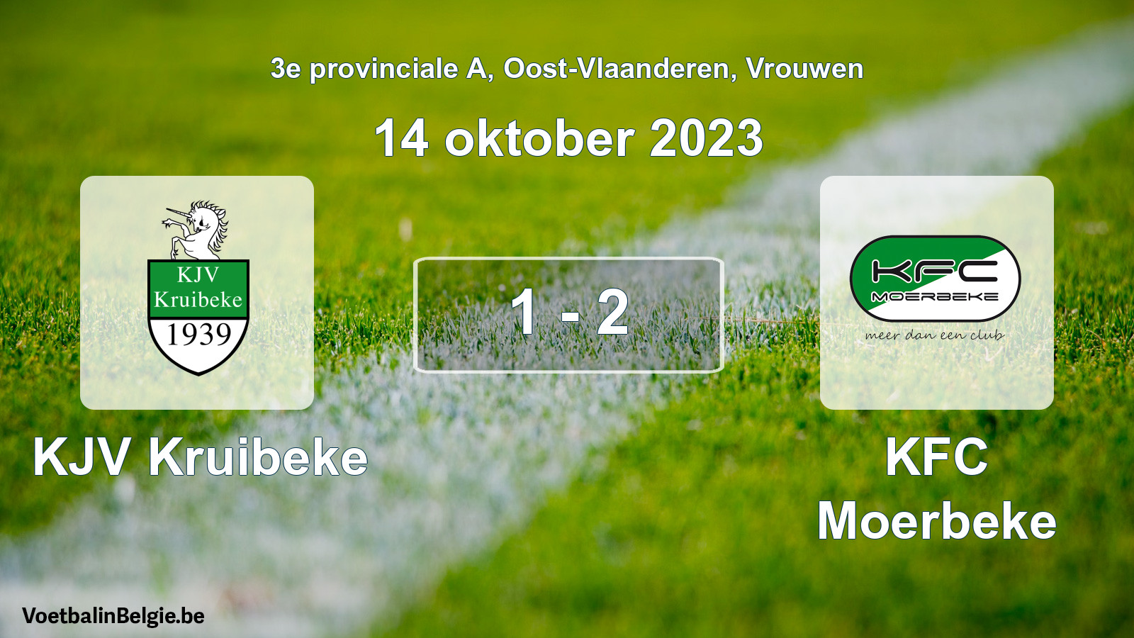 Gespeelde wedstrijd vrouwenvoetbal: KJV Kruibeke - KFC Moerbeke 1 - 2 (14 oktober 2023)