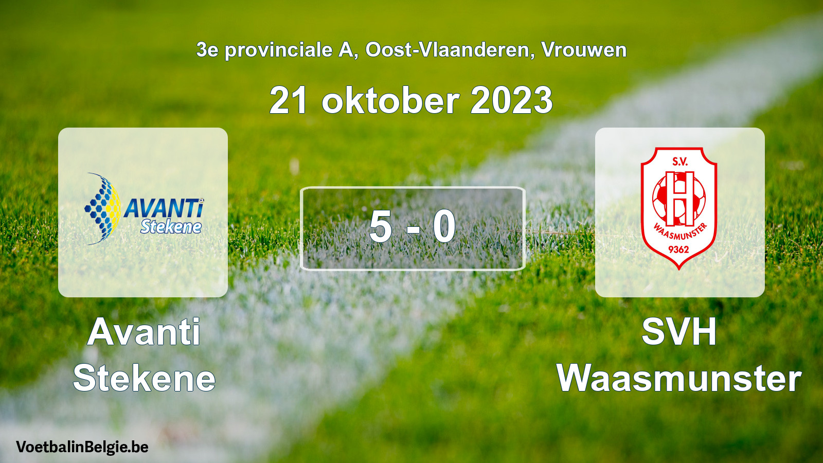 Gespeelde wedstrijd vrouwenvoetbal: Avanti Stekene - SVH Waasmunster 5 - 0 (21 oktober 2023)