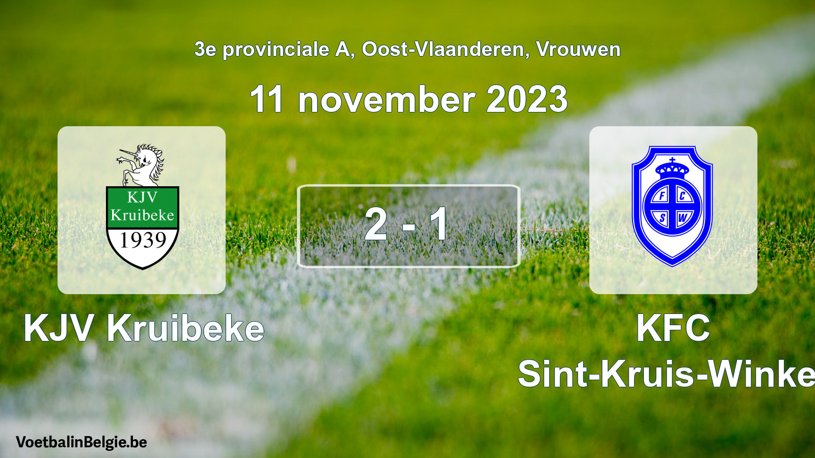 Gespeelde wedstrijd vrouwenvoetbal: KJV Kruibeke - KFC Sint-Kruis-Winkel 2 - 1 (11 november 2023)