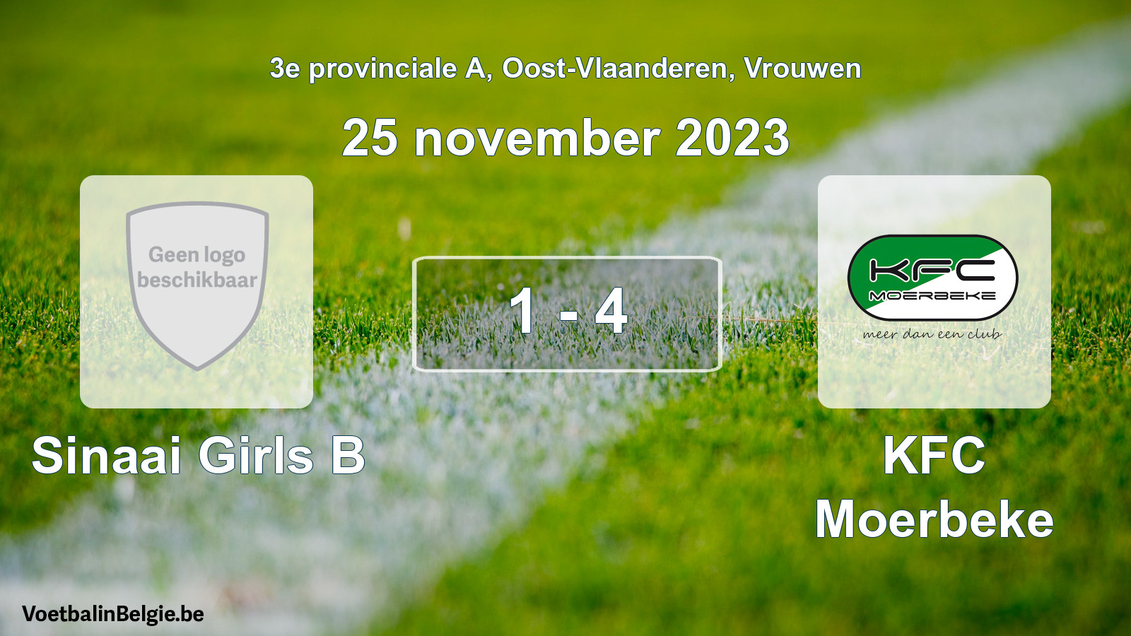 Gespeelde wedstrijd vrouwenvoetbal: Sinaai Girls B - KFC Moerbeke 1 - 4 (25 november 2023)
