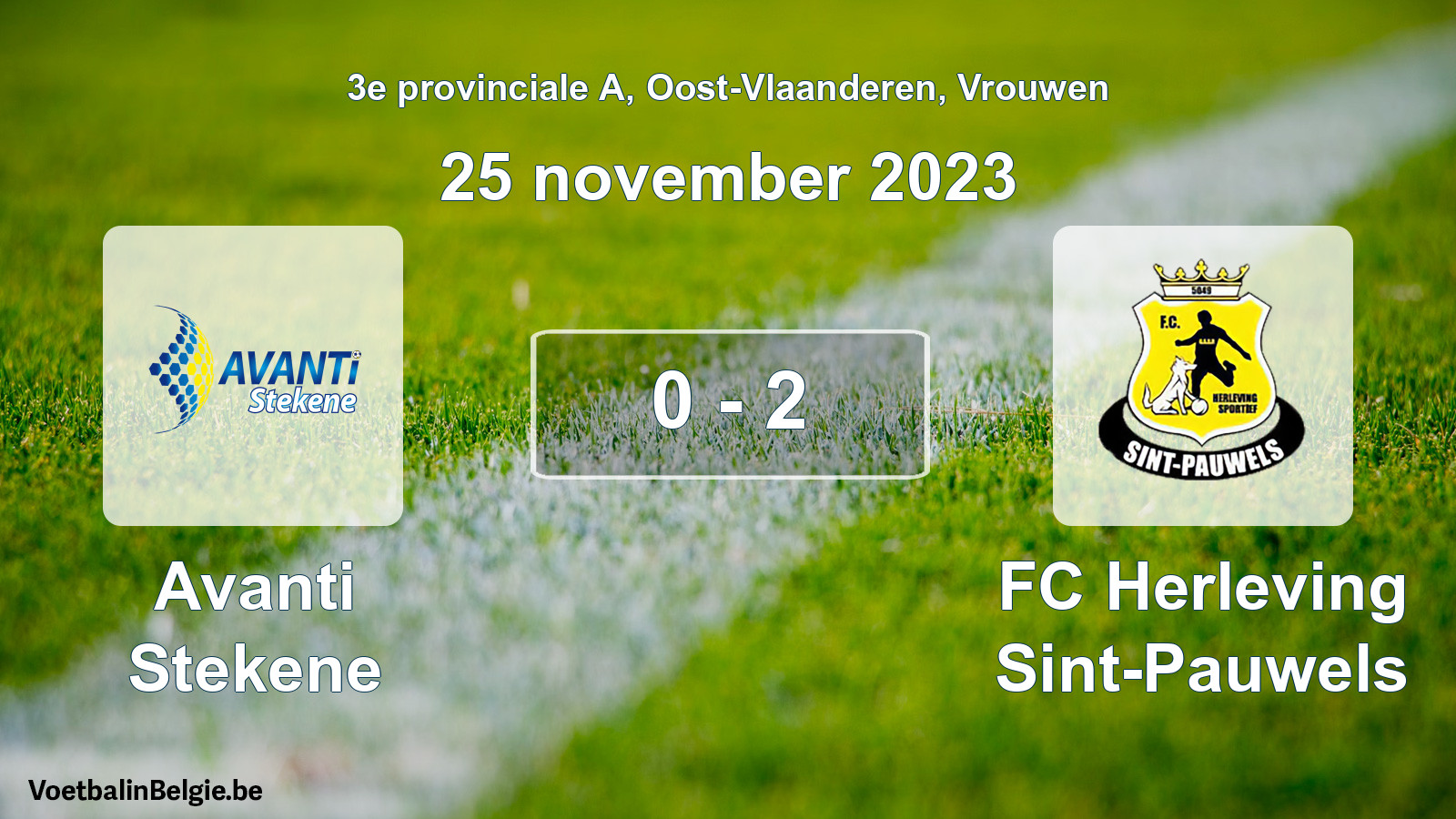 Gespeelde wedstrijd vrouwenvoetbal: Avanti Stekene - FC Herleving Sint-Pauwels 0 - 2 (25 november 2023)