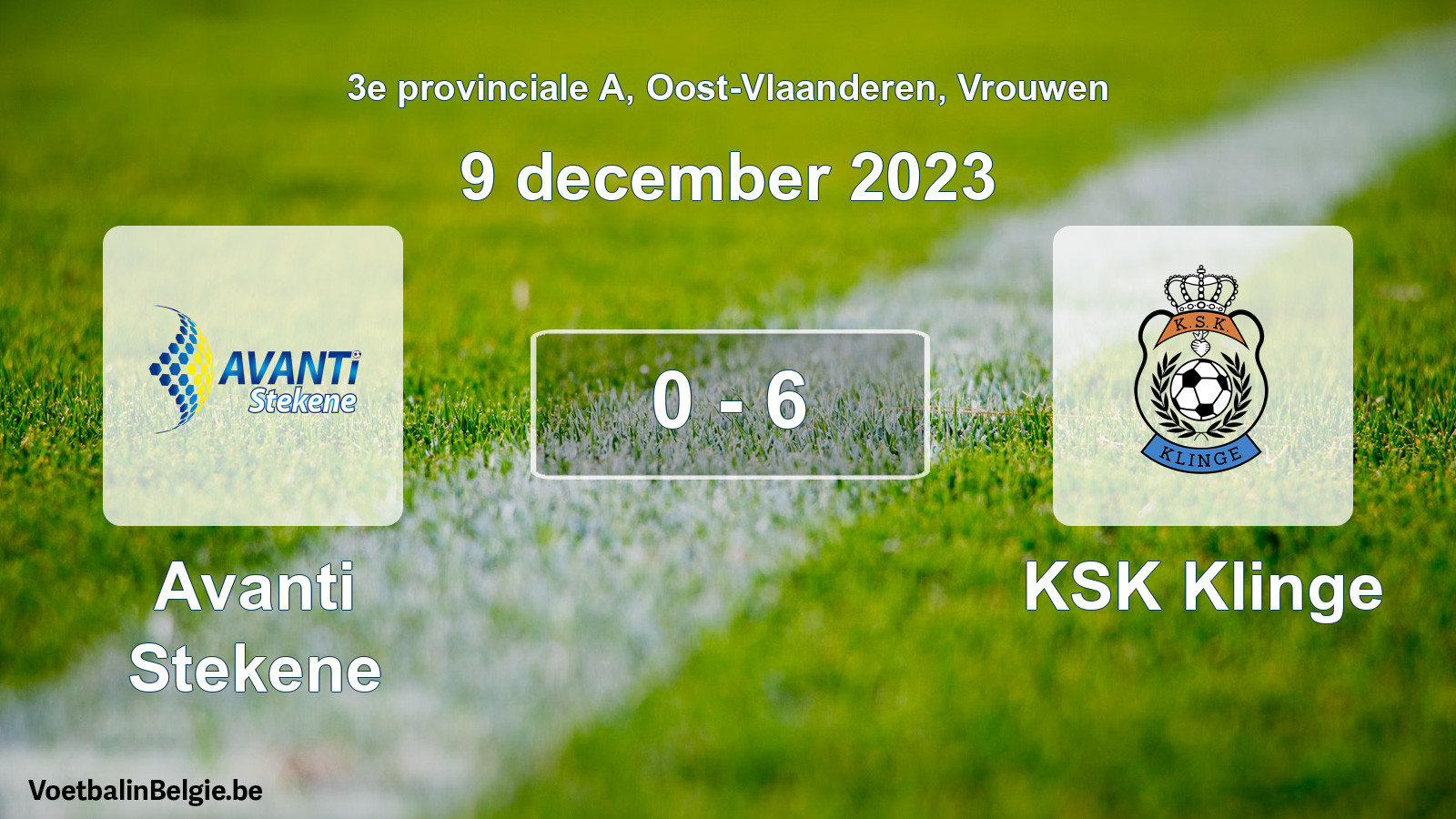 Gespeelde wedstrijd vrouwenvoetbal: Avanti Stekene - KSK Klinge 0 - 6 (9 december 2023)