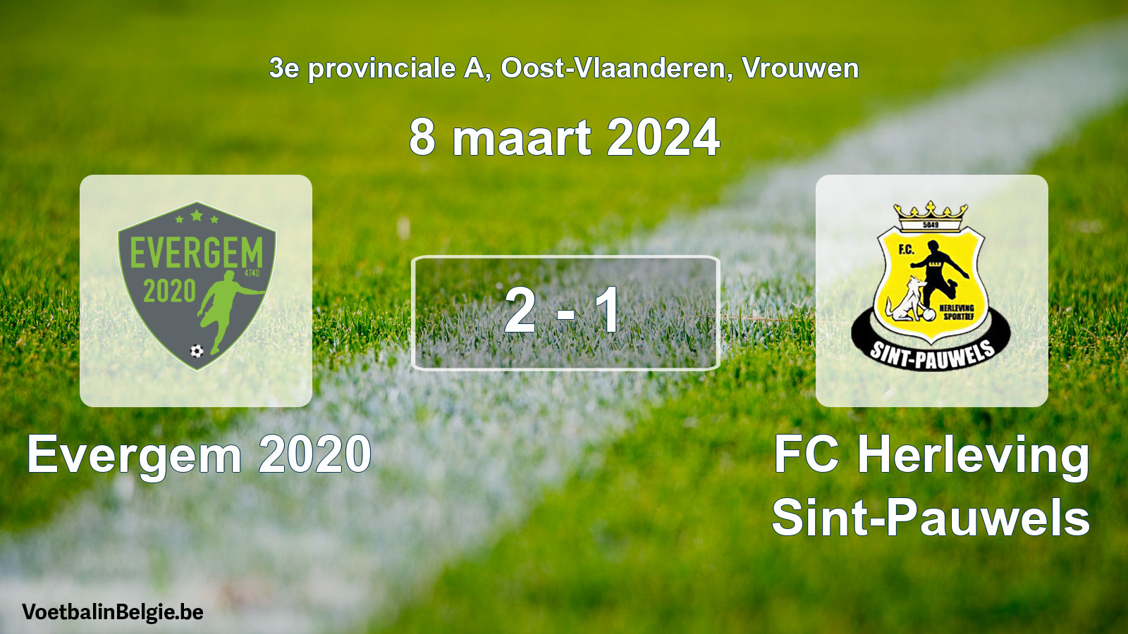 Gespeelde wedstrijd vrouwenvoetbal: Evergem 2020 - FC Herleving Sint-Pauwels 2 - 1 (8 maart 2024)