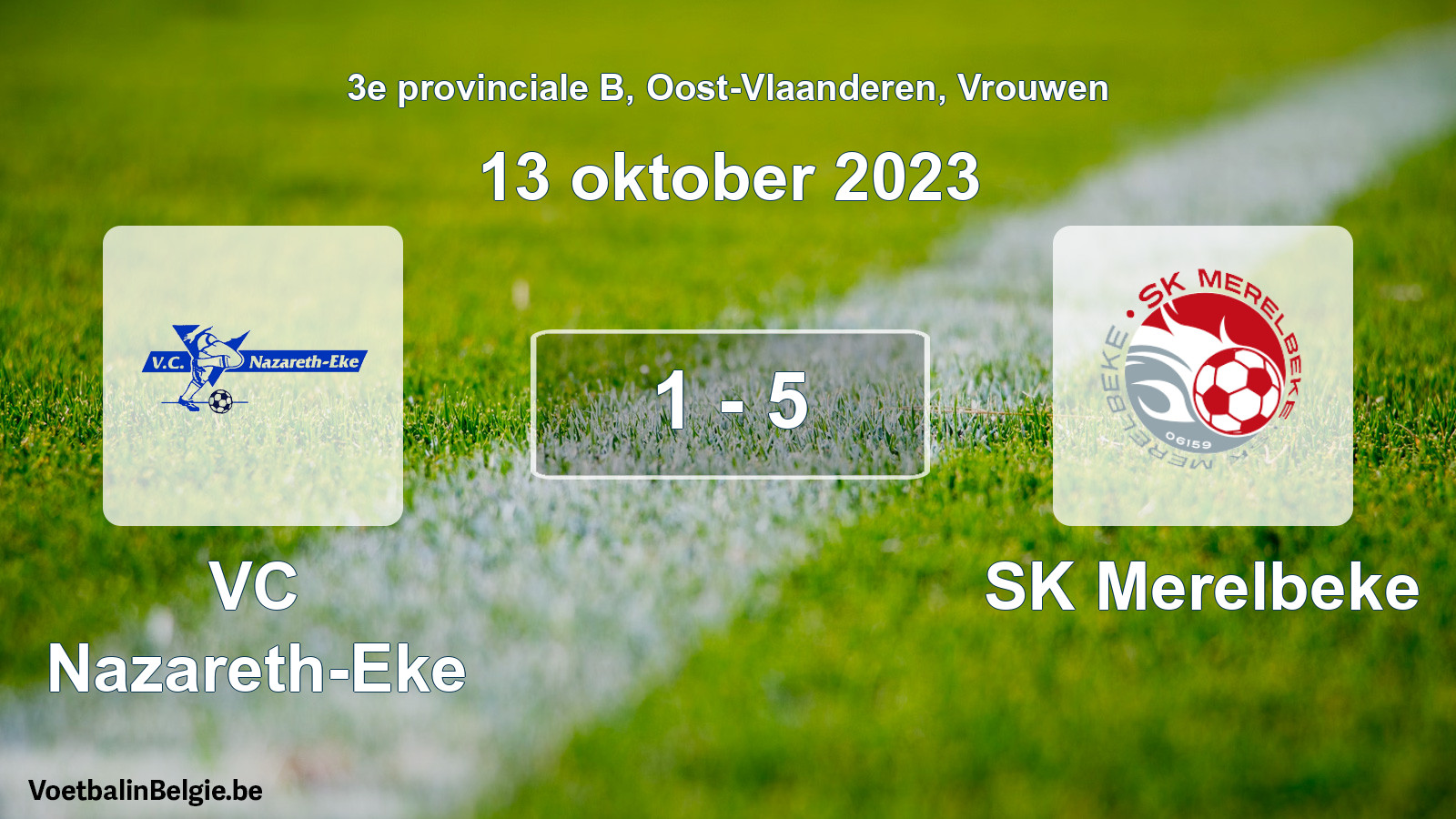 Gespeelde wedstrijd vrouwenvoetbal: VC Nazareth-Eke - SK Merelbeke 1 - 5 (13 oktober 2023)