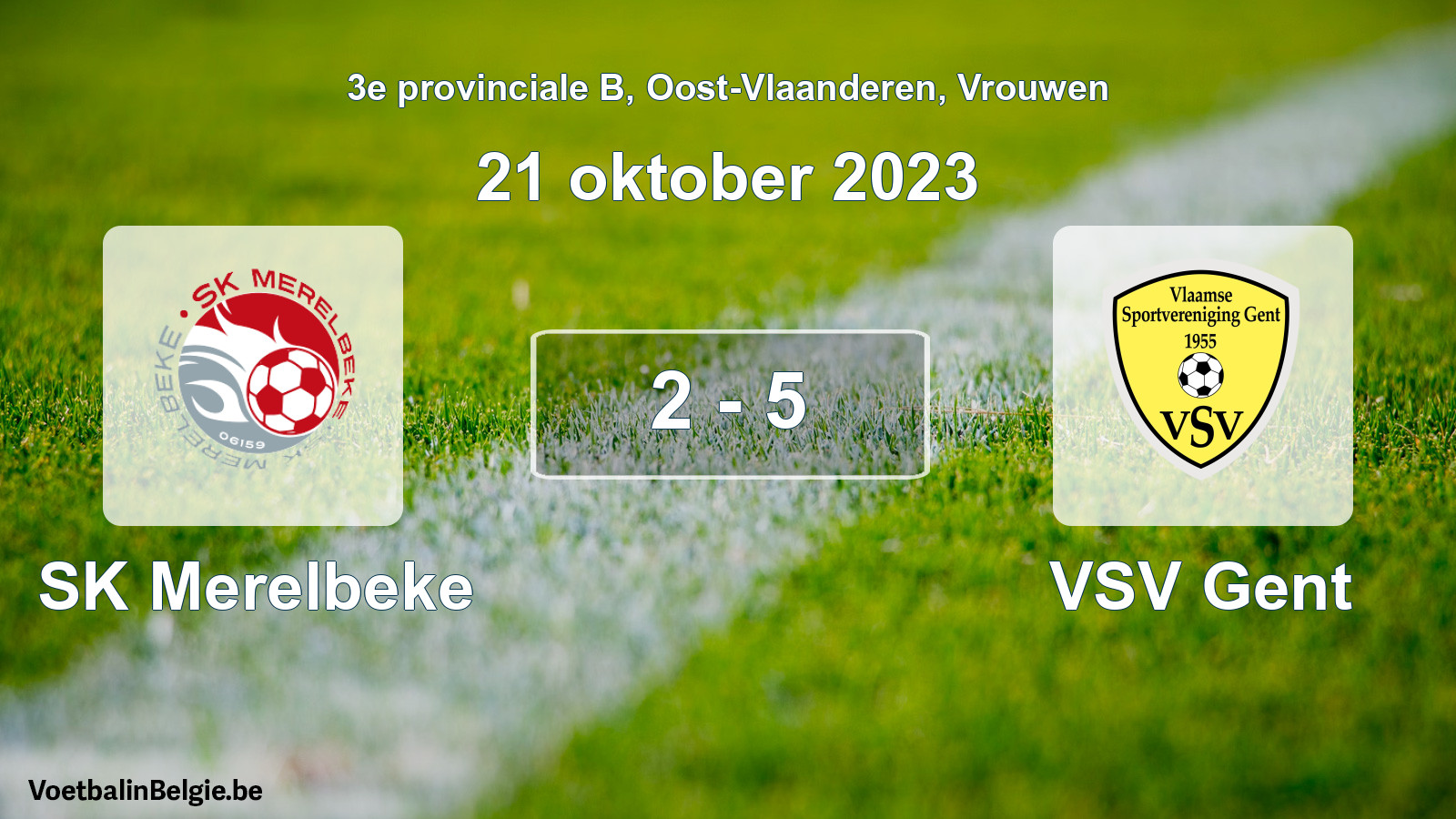 Played match women football: SK Merelbeke - VSV Gent 2 - 5 (21 October 2023)