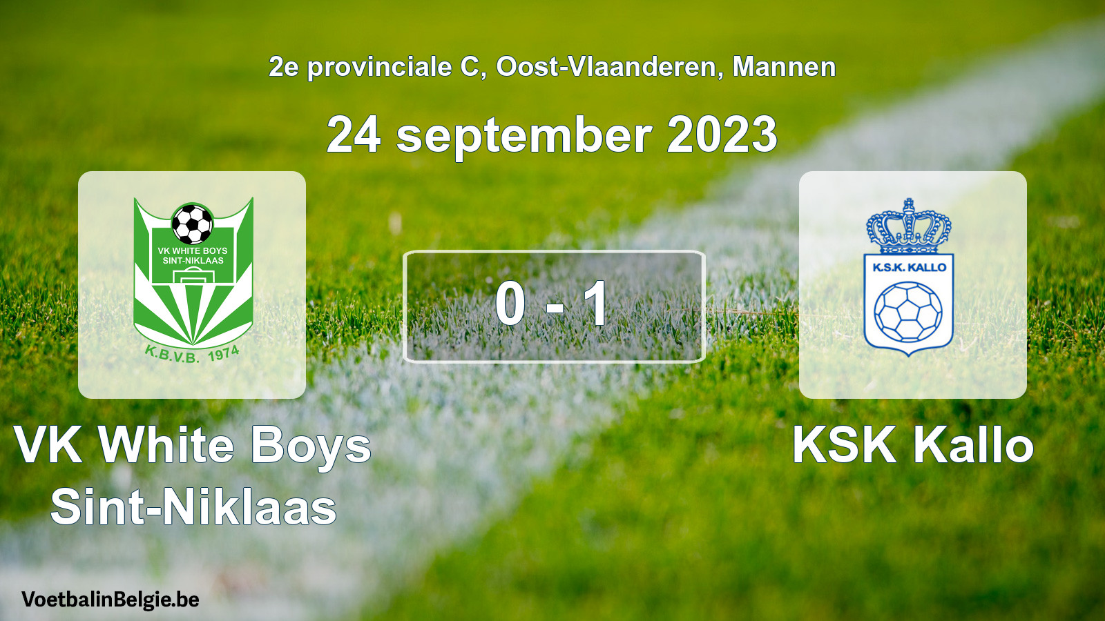 Gespeelde wedstrijd mannenvoetbal: VK White Boys Sint-Niklaas - KSK Kallo 0 - 1 (24 september 2023)