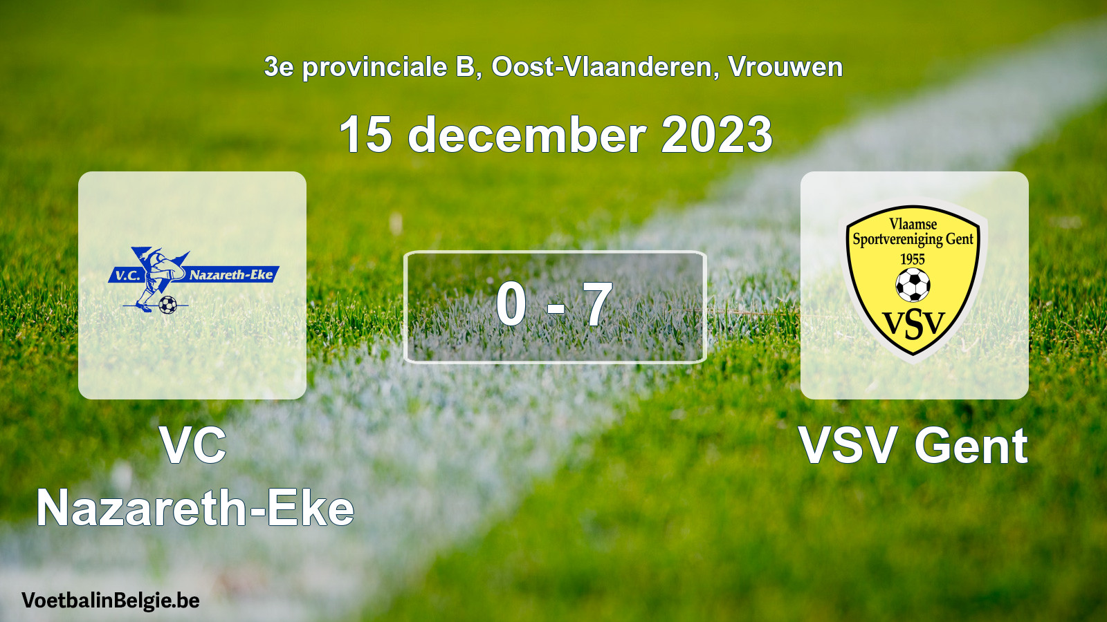 Gespeelde wedstrijd vrouwenvoetbal: VC Nazareth-Eke - VSV Gent 0 - 7 (15 december 2023)