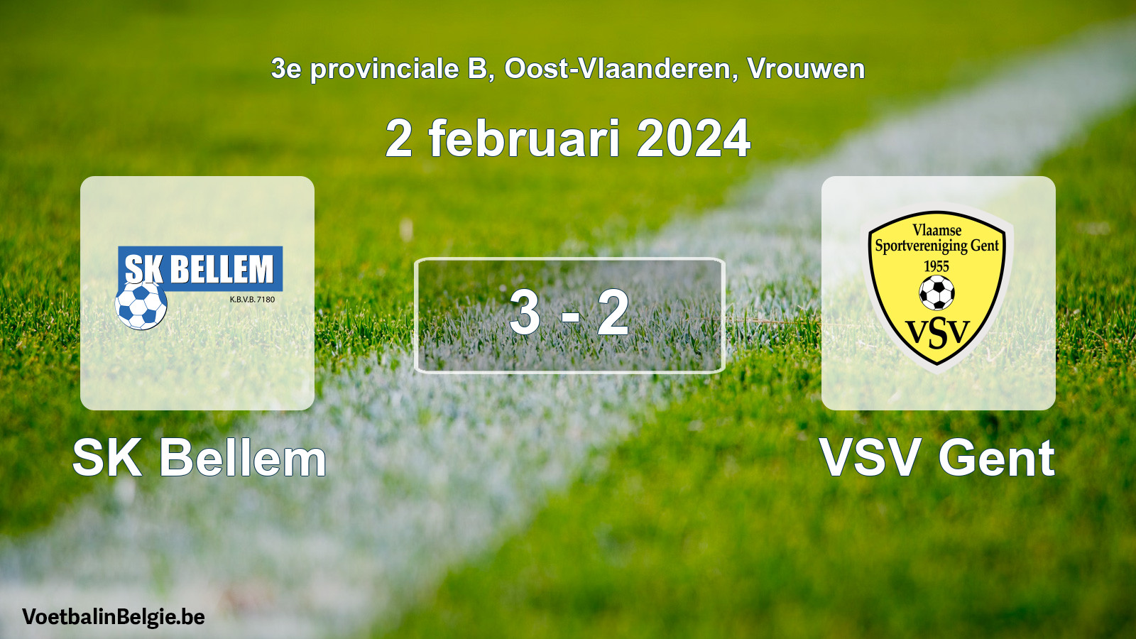 Played match women football: SK Bellem - VSV Gent 3 - 2 (2 February 2024)