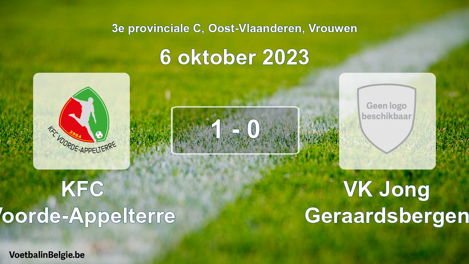 Gespeelde wedstrijd vrouwenvoetbal: KFC Voorde-Appelterre - VK Jong Geraardsbergen 1 - 0 (6 oktober 2023)
