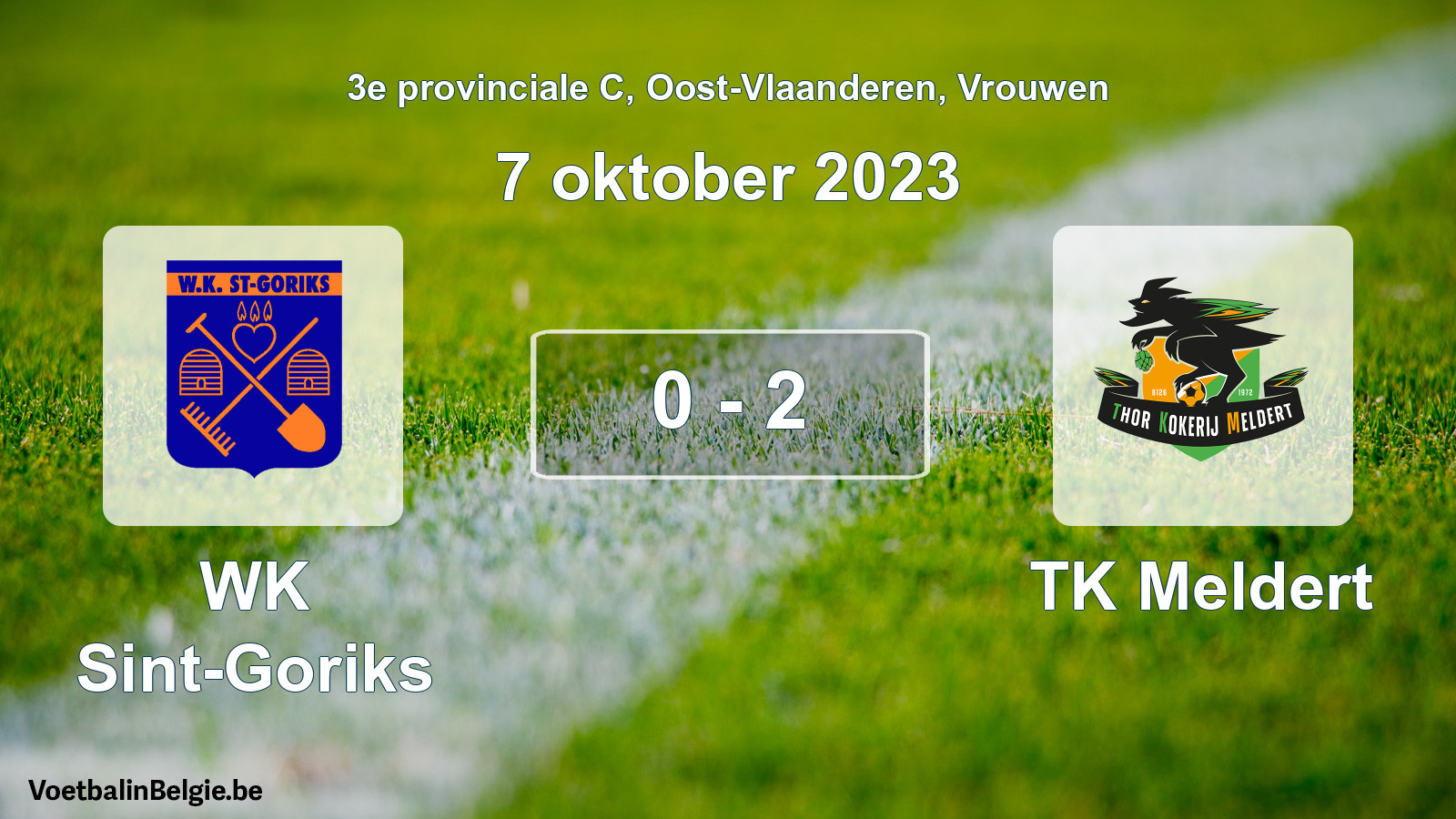Gespeelde wedstrijd vrouwenvoetbal: WK Sint-Goriks - TK Meldert 0 - 2 (7 oktober 2023)