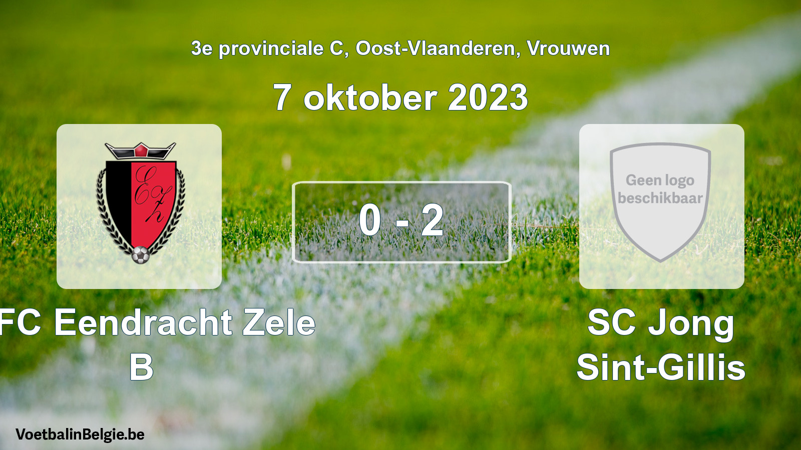 Gespeelde wedstrijd vrouwenvoetbal: KFC Eendracht Zele B - SC Jong Sint-Gillis 0 - 2 (7 oktober 2023)
