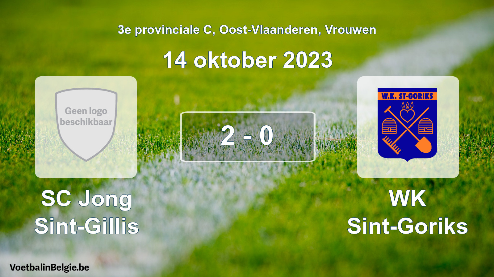Gespeelde wedstrijd vrouwenvoetbal: SC Jong Sint-Gillis - WK Sint-Goriks 2 - 0 (14 oktober 2023)