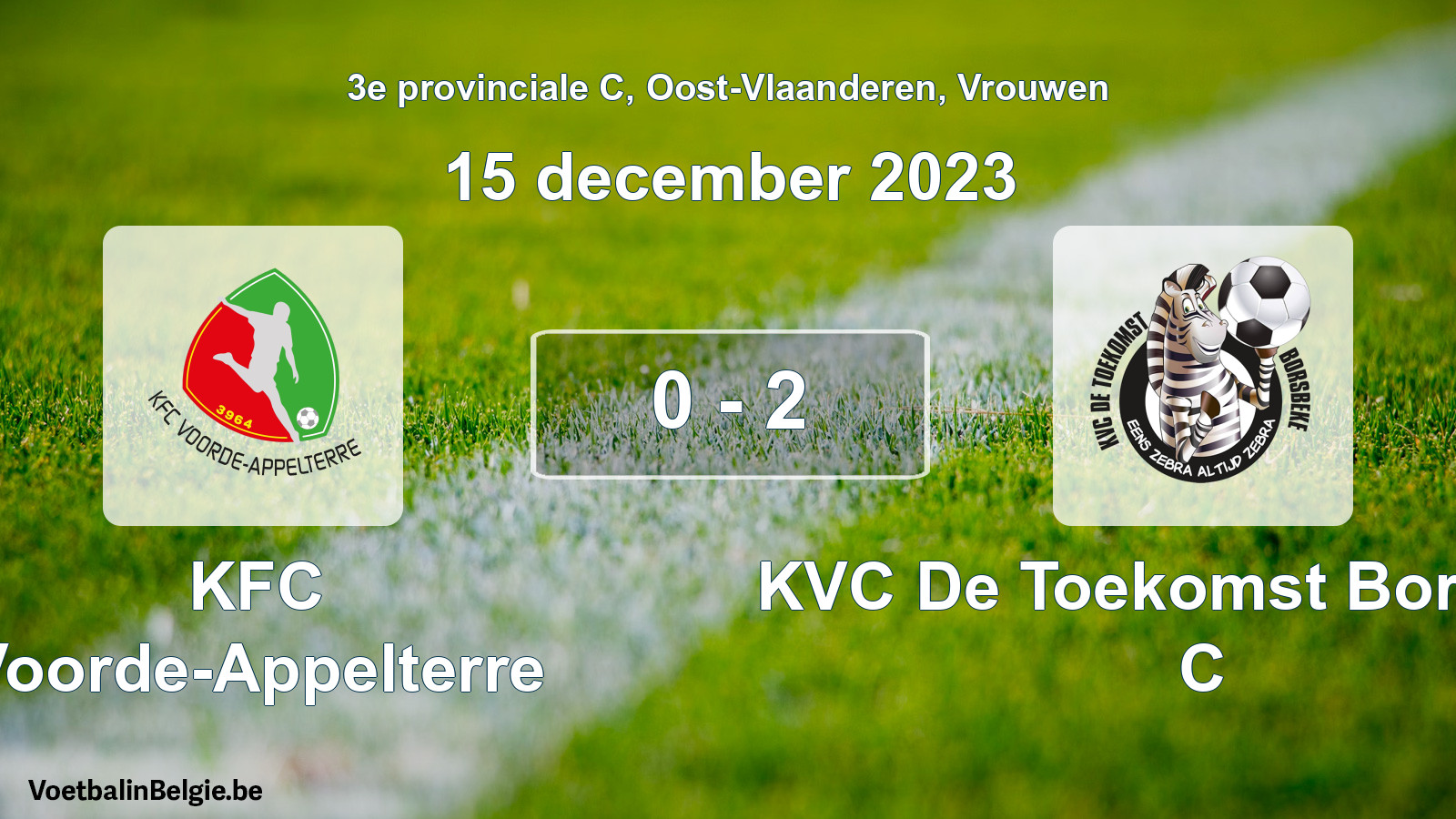 Gespeelde wedstrijd vrouwenvoetbal: KFC Voorde-Appelterre - KVC De Toekomst Borsbeke C 0 - 2 (15 december 2023)