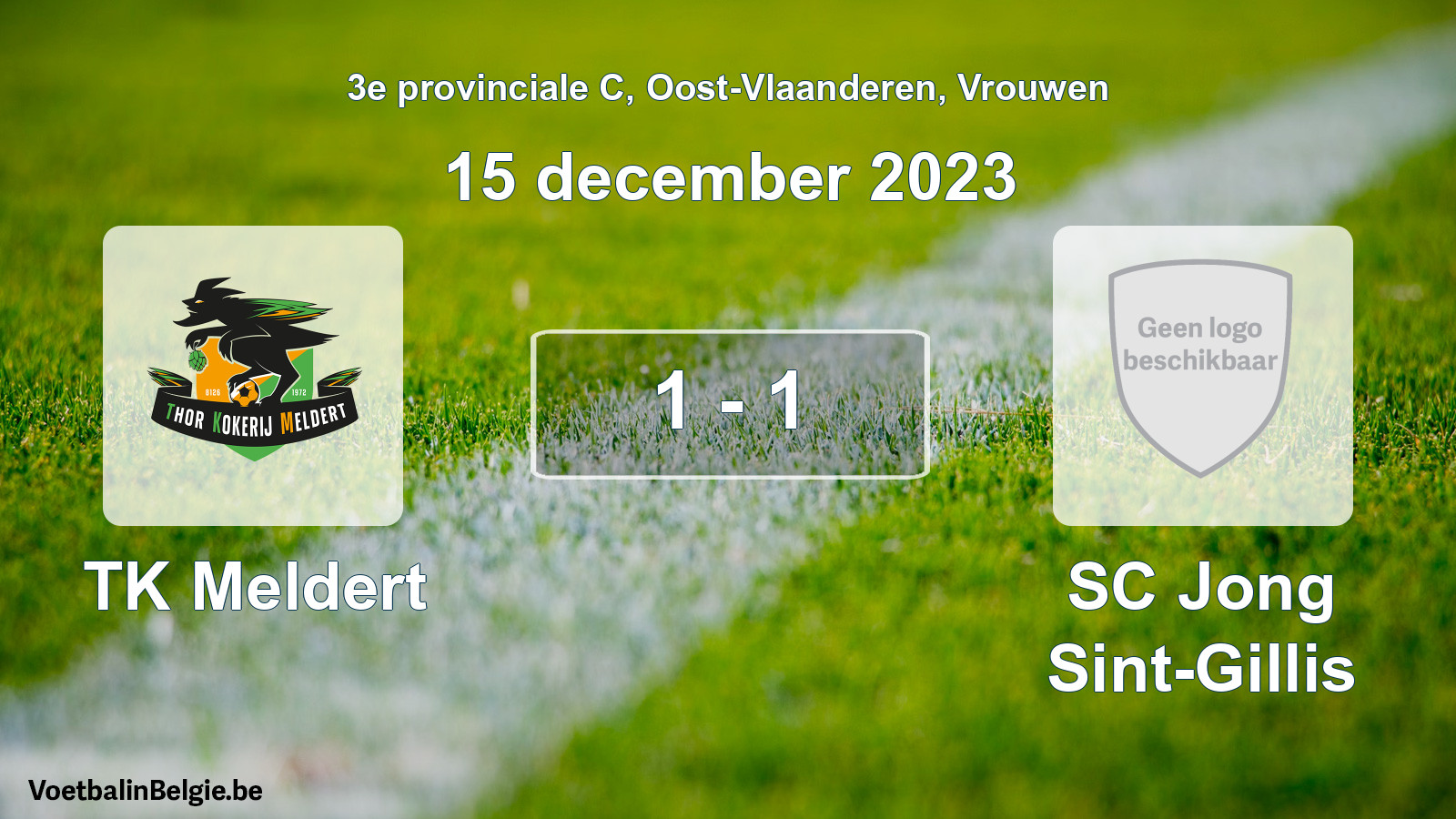 Gespeelde wedstrijd vrouwenvoetbal: TK Meldert - SC Jong Sint-Gillis 1 - 1 (15 december 2023)
