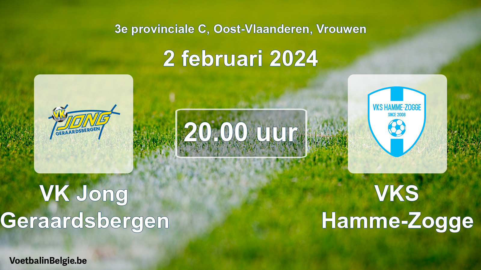 Scheduled match women football: VK Jong Geraardsbergen - VKS Hamme-Zogge (2 February 2024)