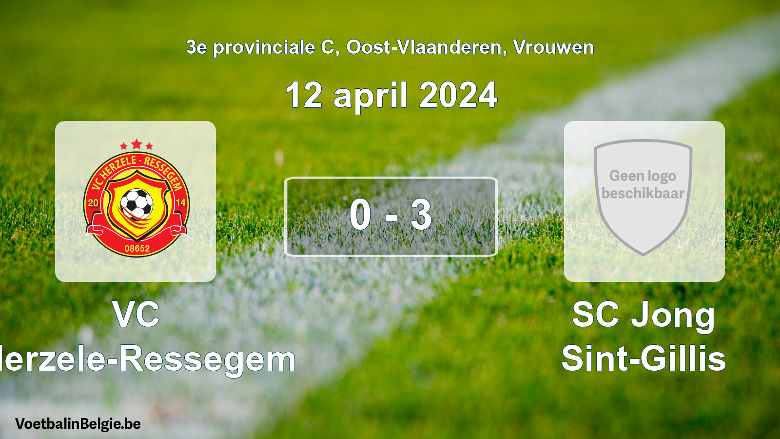 Gespeelde wedstrijd vrouwenvoetbal: VC Herzele-Ressegem - SC Jong Sint-Gillis 0 - 3 (12 april 2024)