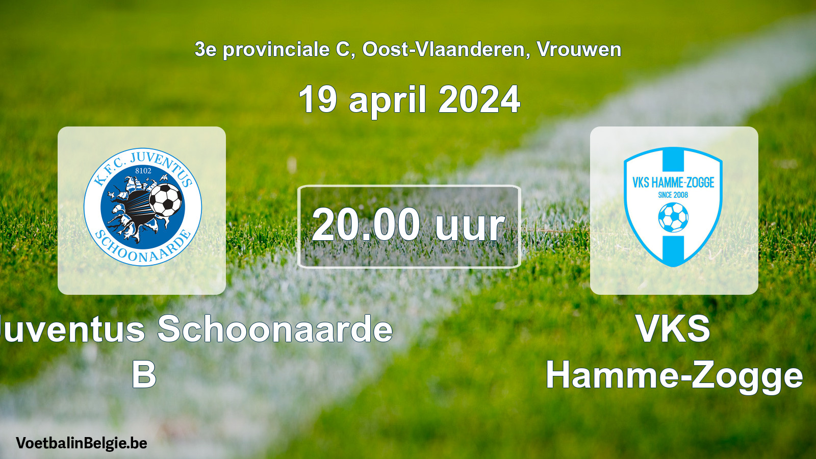 Geplantes Spiel frauen-Fußball: KFC Juventus Schoonaarde B - VKS Hamme-Zogge (19 April 2024)