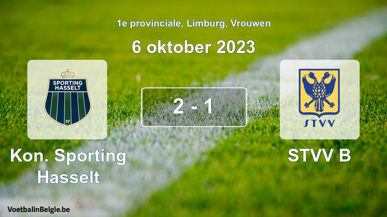 Gespeelde wedstrijd vrouwenvoetbal: Kon. Sporting Hasselt - STVV B 2 - 1 (6 oktober 2023)