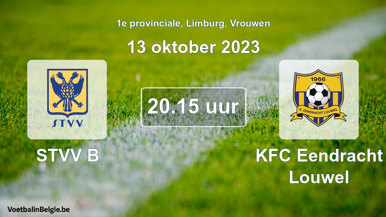 Match prévu football femmes: STVV B - KFC Eendracht Louwel (13 octobre 2023)