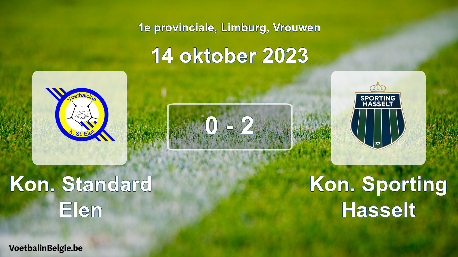 Gespeelde wedstrijd vrouwenvoetbal: Kon. Standard Elen - Kon. Sporting Hasselt 0 - 2 (14 oktober 2023)