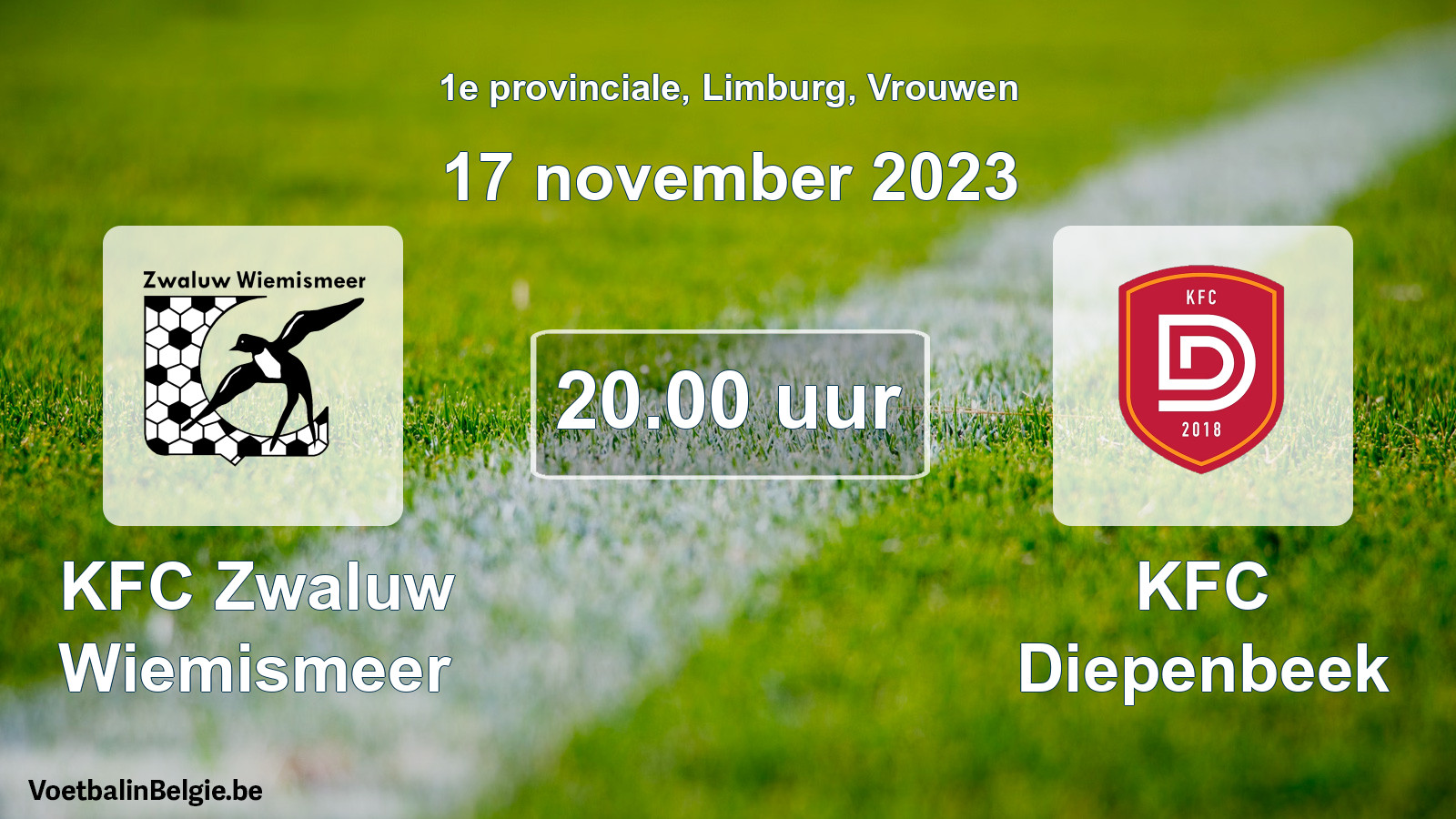 Scheduled match women football: KFC Zwaluw Wiemismeer - KFC Diepenbeek (17 November 2023)