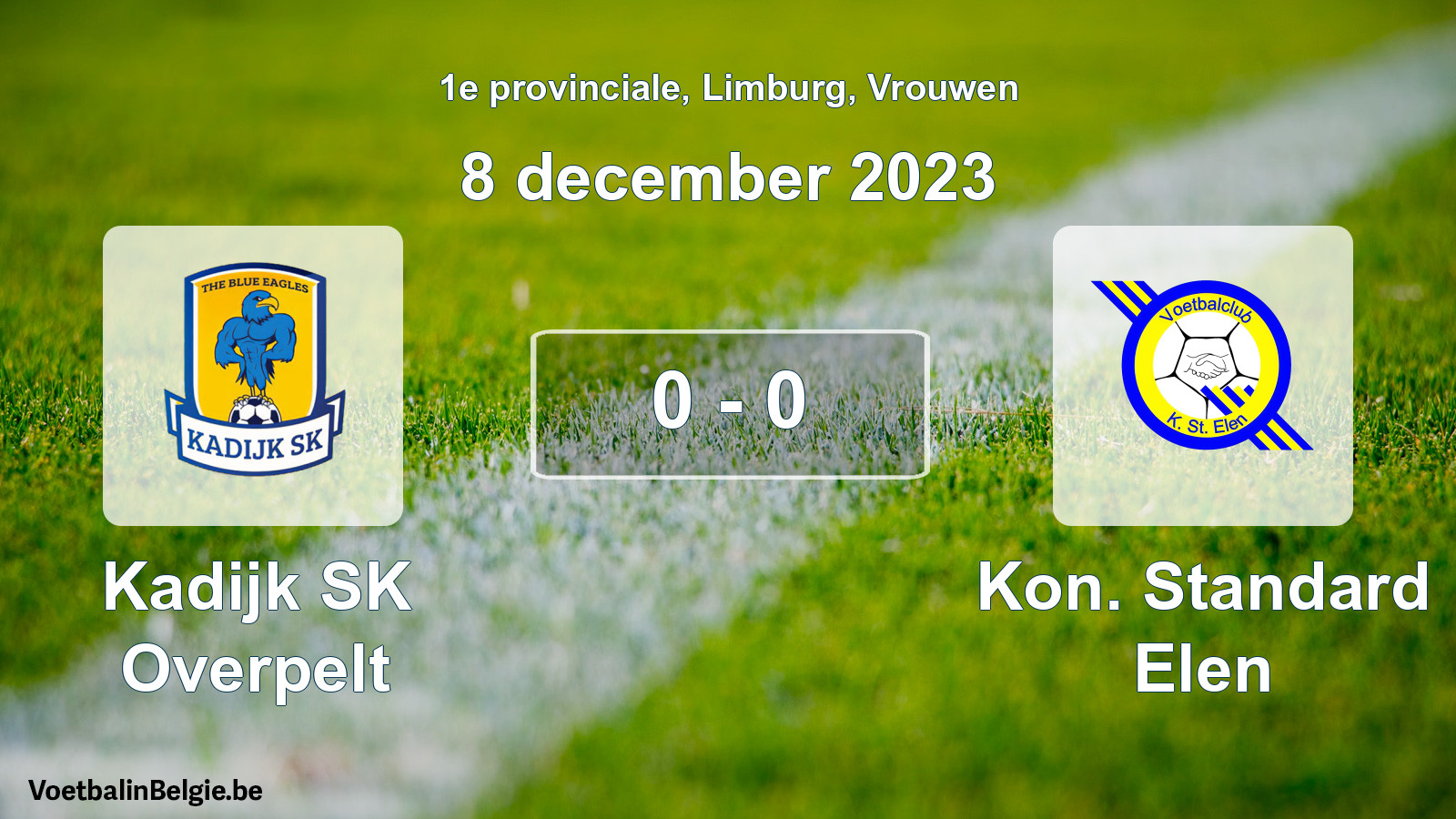 Gespeelde wedstrijd vrouwenvoetbal: Kadijk SK Overpelt - Kon. Standard Elen 0 - 0 (8 december 2023)