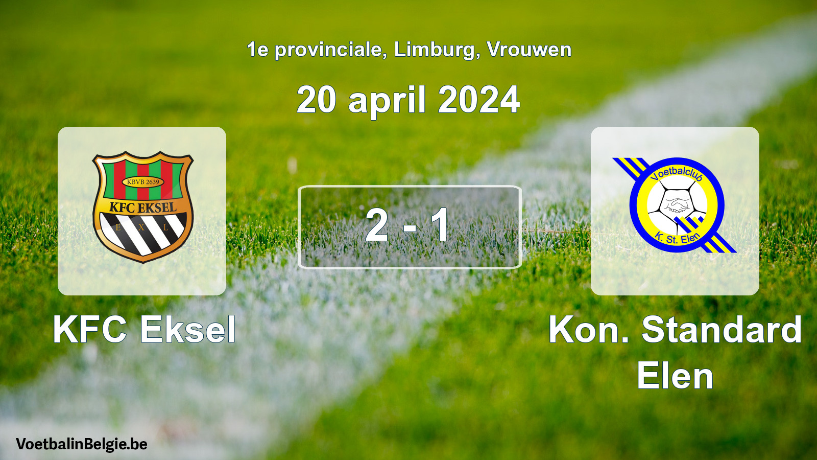 Gespeelde wedstrijd vrouwenvoetbal: KFC Eksel - Kon. Standard Elen 2 - 1 (20 april 2024)