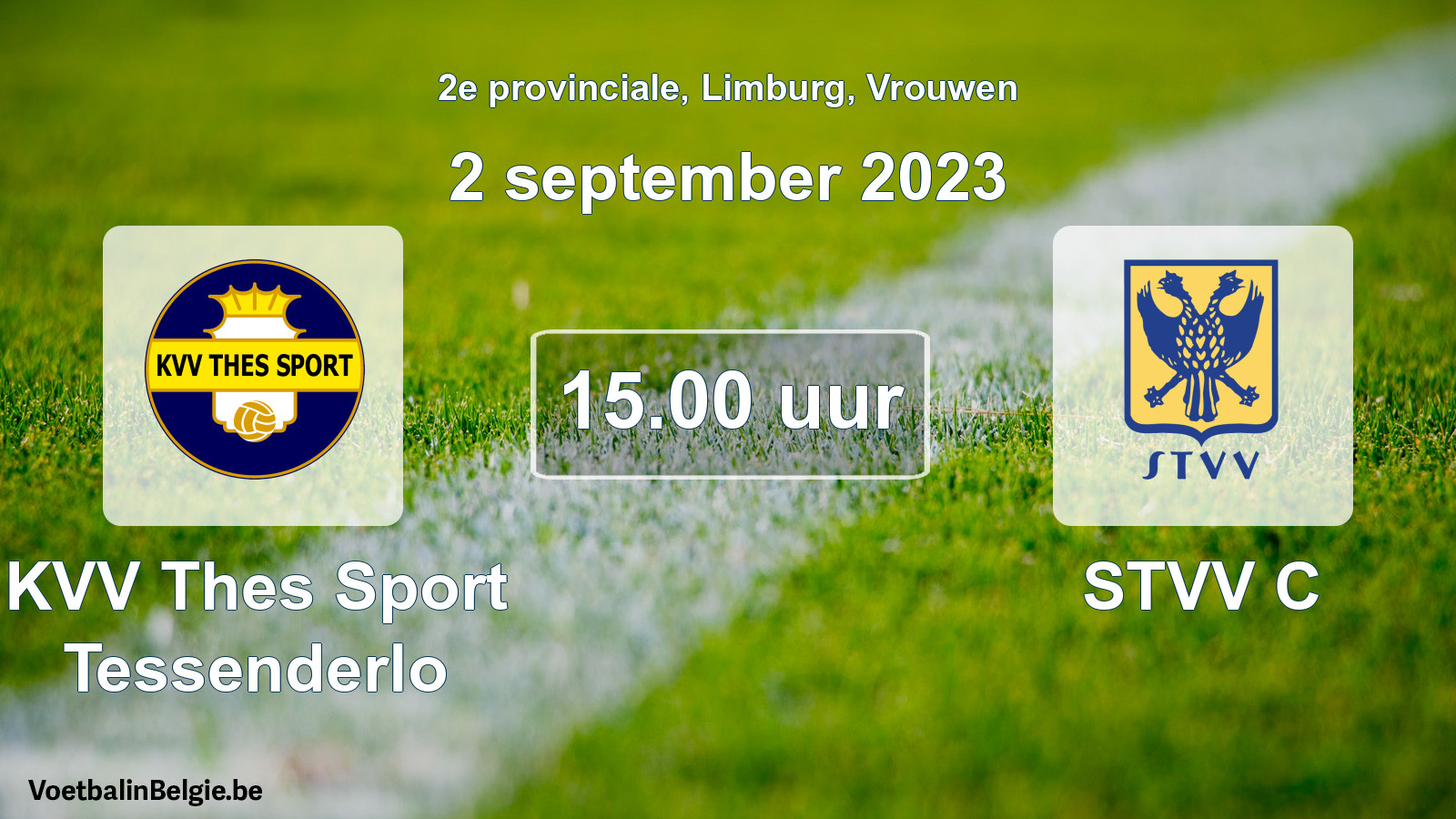 Match prévu football femmes: KVV Thes Sport Tessenderlo - STVV C (2 septembre 2023)