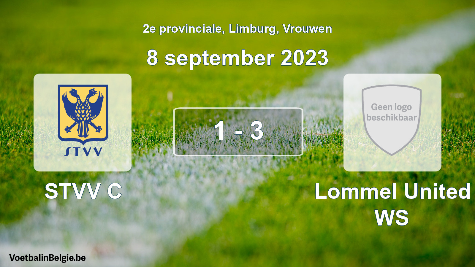 Gespeelde wedstrijd vrouwenvoetbal: STVV C - Lommel United WS 1 - 3 (8 september 2023)
