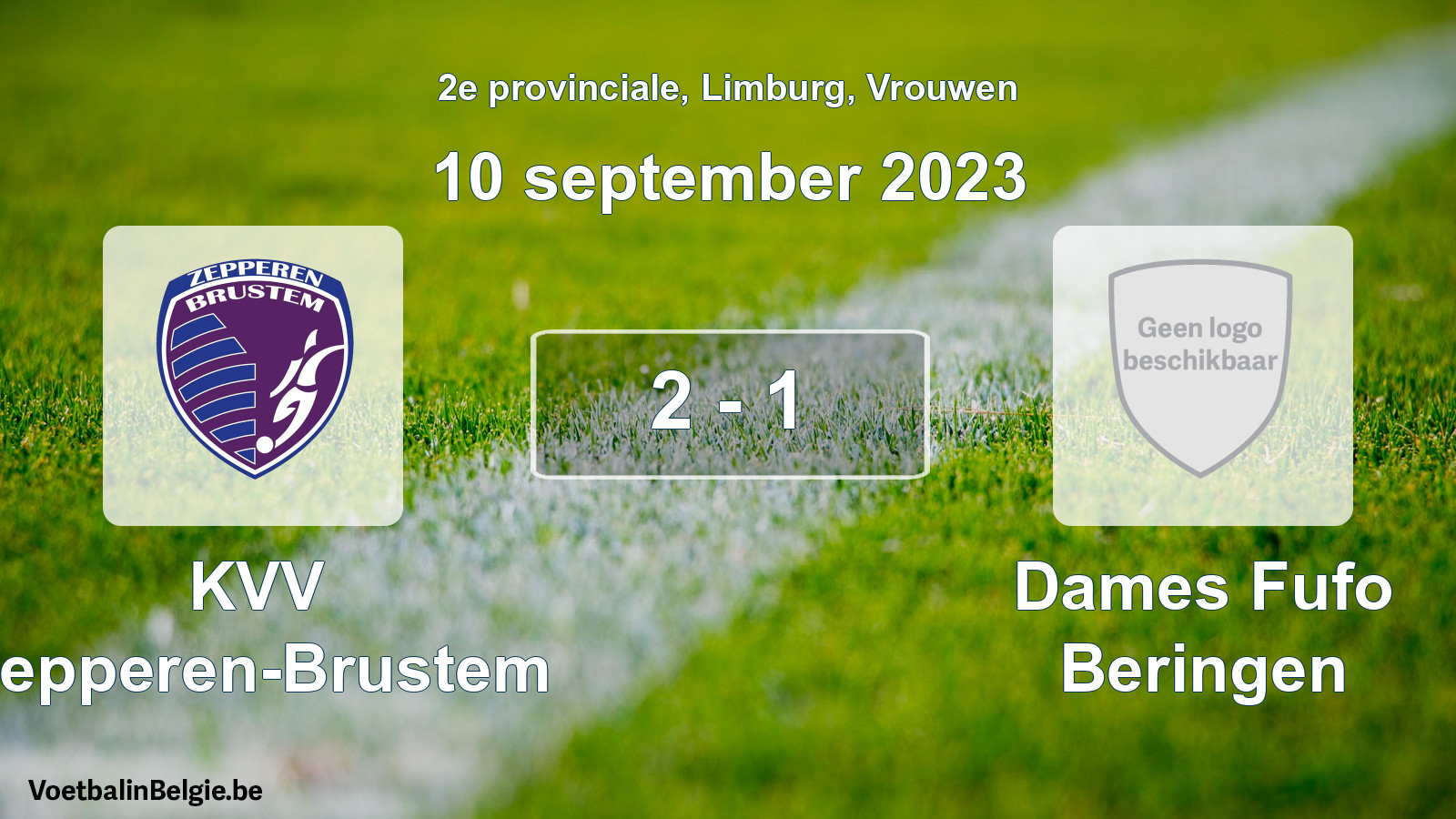 Gespeelde wedstrijd vrouwenvoetbal: KVV Zepperen-Brustem - Dames Fufo Beringen 2 - 1 (10 september 2023)